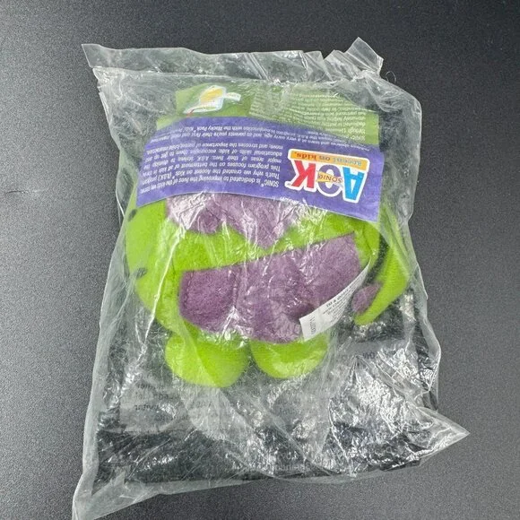 Sonic AOK Kids Plush Green & Purple Turtle Toy Hacky Sack? - Picture 2 of 3